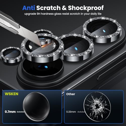 Image of WSKEN for Samsung Galaxy S26 Ultra Camera Lens Protector - Ultra Thin Case Friendly, 9H Shatterproof Tempered Glass with Anti Scratch Metal Circle Camera Screen Protector Cover Accessories, G Black