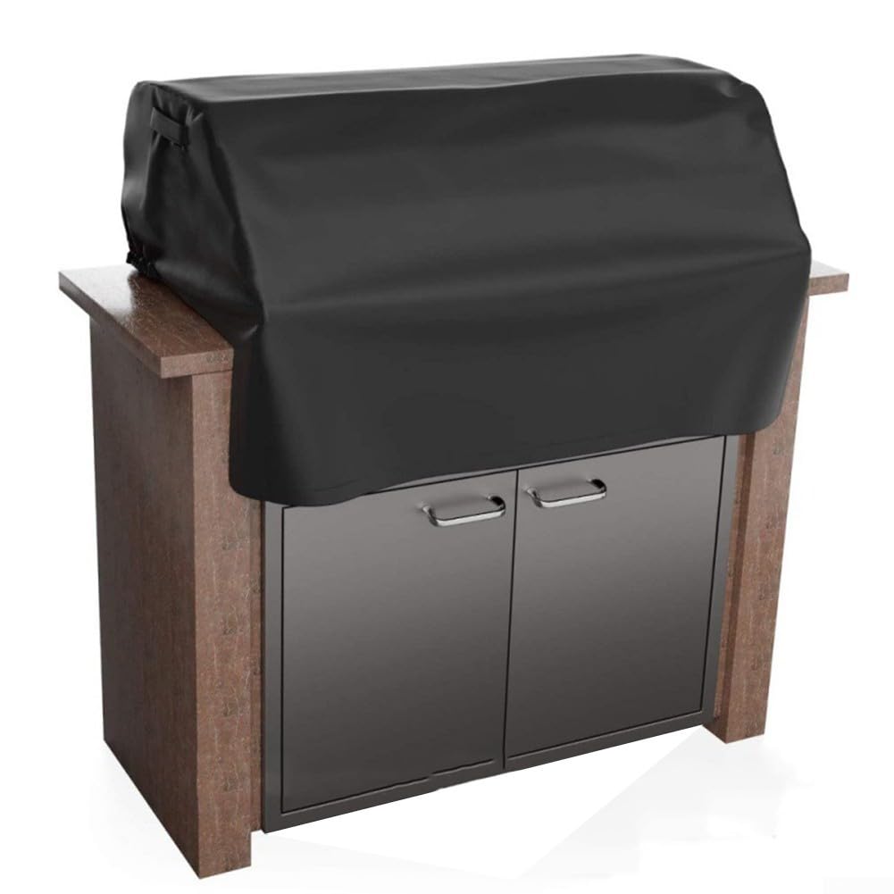 210D Oxford Cloth BBQ Grill Cover Waterproof, Heavy Duty Outdoor Barbecue Stove Top Protector with Sunscreen and Rain Resistance for Patio Garden,(81X66X61CM)
