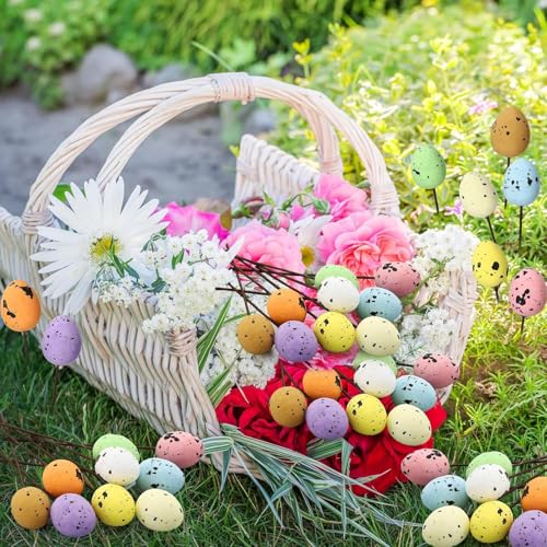 Piques de Pâques déco de table tachetée 100 pièces pour fête - 4