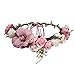 Produktbild AWAYTR Blumen Stirnband Hochzeit Haarkranz Krone - Frauen Mädchen Blumenkranz Haare für Hochzeit Party(Bohnen Paste)