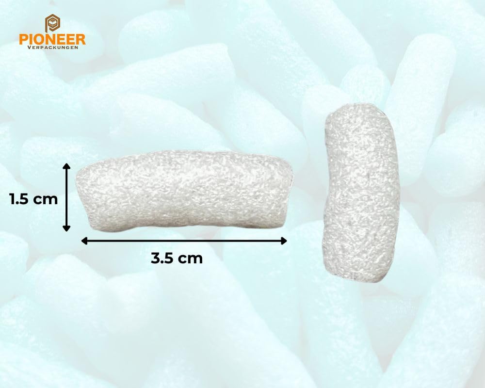 Verpackungschips Bio Weiß 10-400L | aus Pflanzenstärke | 100% biologisch abbaubar und kompostierbar Füllchips Polsterchips Polstermaterial Füllmaterial (400)