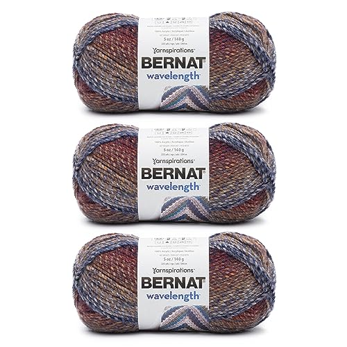 Image of Bernat Wavelength Yarn for Crocheting & Knitting, Orange, 3-Pack