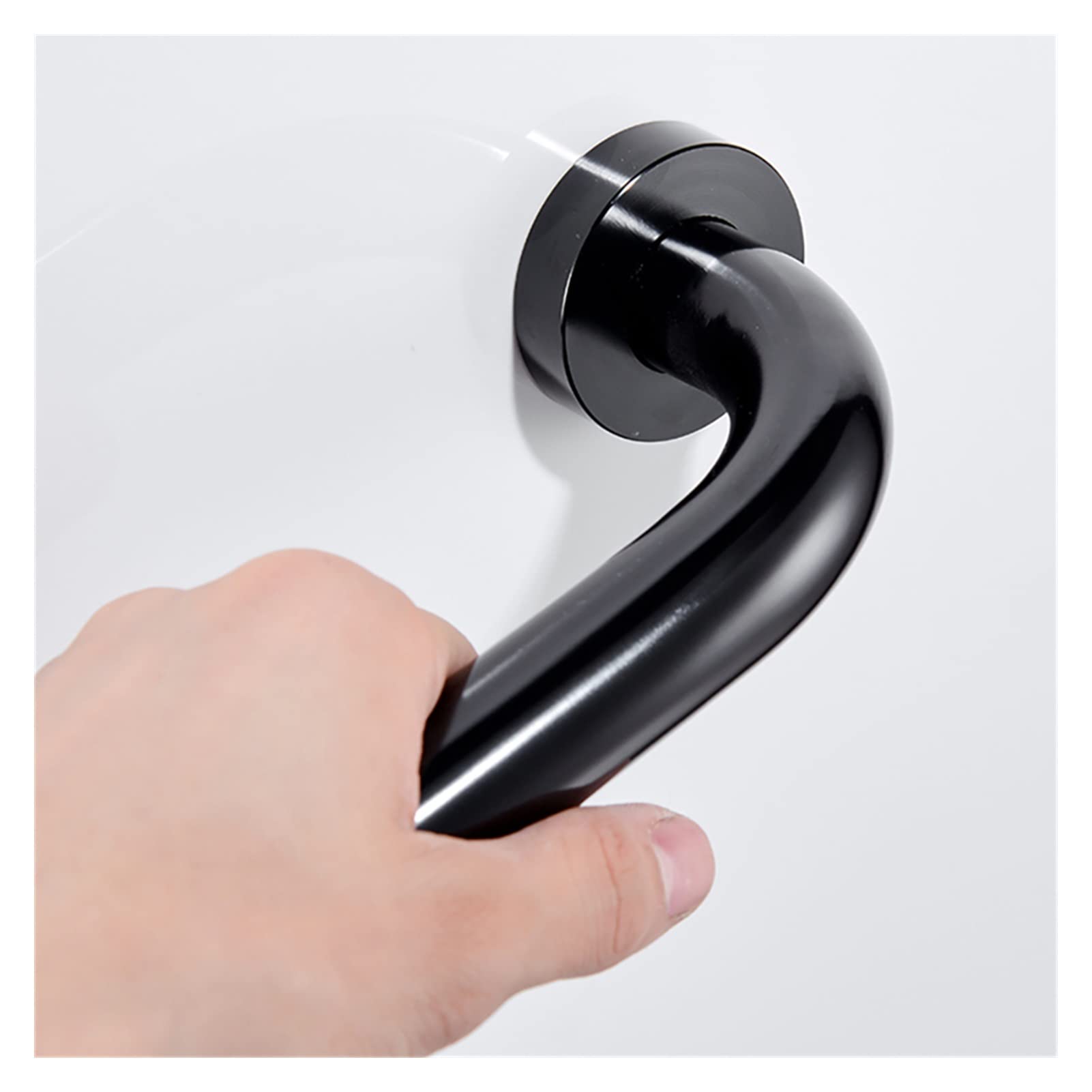 Barra de agarre para baño, Barra de Agarre Pasamanos de Baño Soporte de Seguridad Antideslizante de Aluminio Negro Barras de Agarre Manija Ducha Seguridad Bañera Riel Inodoro for Personas Mayores(40cm