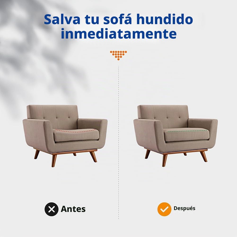 Genérico Tablas De Soporte para Sofá Resistentes para Asientos Hundidos, Cojín De Espuma De Tapicería De Alta Densidad,Cojín De Repuesto para Colchón De Sofá Cama Esquinero,Gris,4seats