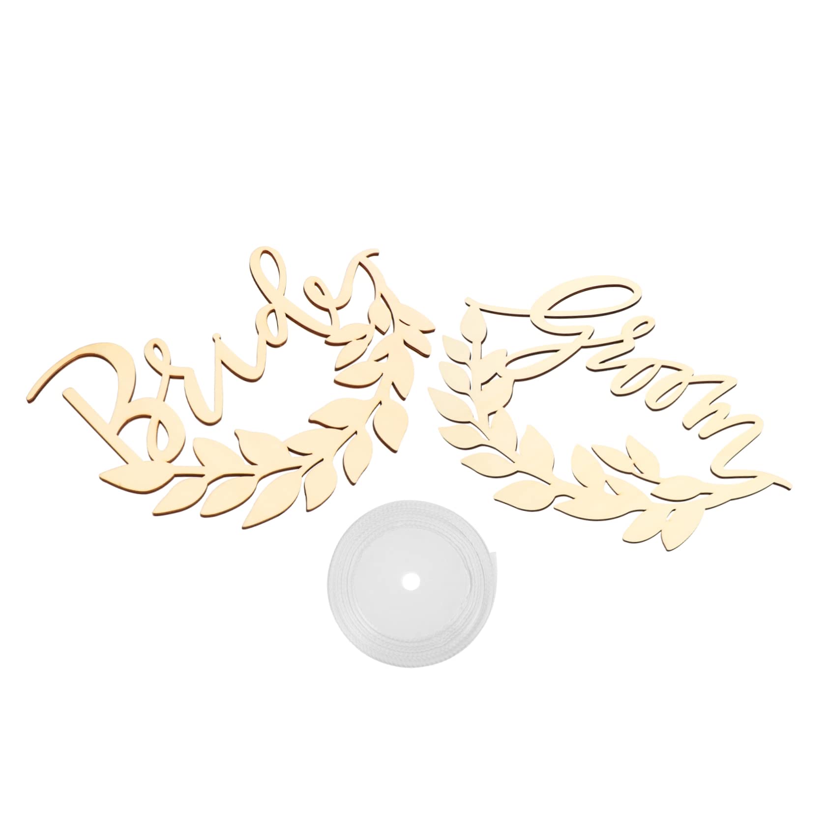 HOMSFOU Hochzeitsstuhl Rückenschild Holz Hochzeit Anhänger mit Braut und Bräutigam Design für Hochzeitsdekoration und Fotografie Wiederverwendbar und Langlebig