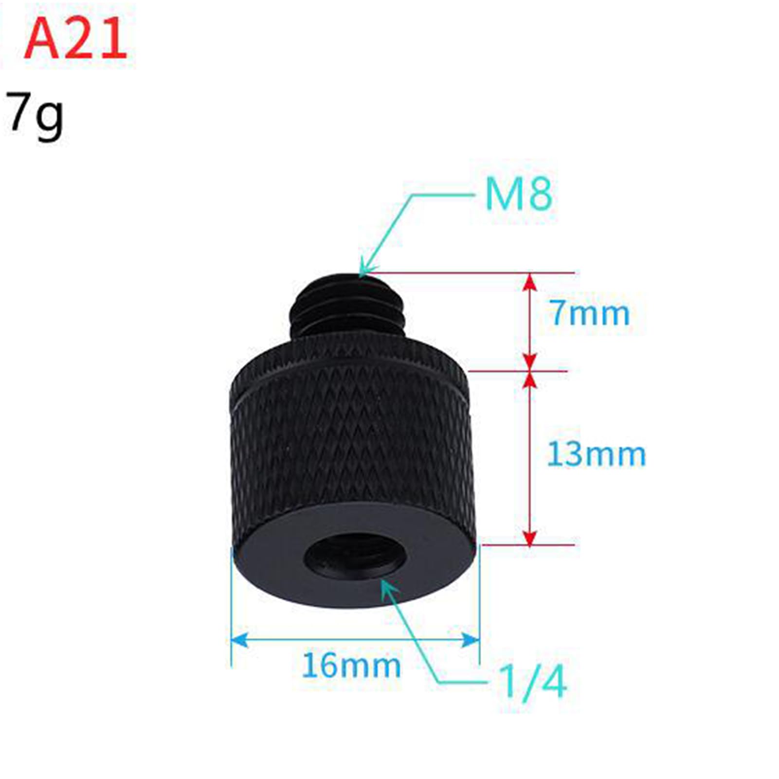 4 Adattatori A Vite Da 1/4 Pollice A M6 Per Treppiede | Femmina A Maschio In Alluminio 20mm | Accessorio Per Fotocamera Reflex E DSLR - 5