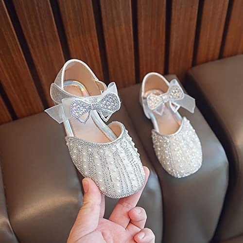 Girls Dress Shoes Cute Bow Mary Jane Shoes Ballerina with Satin Ankle Tie for Wedding Birthday Summer Toddler Girl Shoes4