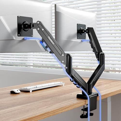 Flexispot Dual Monitor Arm, 17-32 Inch Monitor Mount up to 19.84 lbs, Fast Install VESA Mount for...
