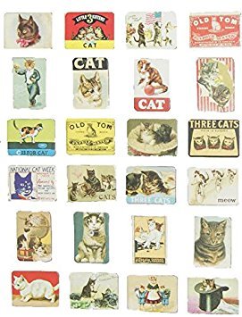 24-pcs Magnetic Fridge Magnets Refrigerator Sticker Scenery Home Decoration Animal Classic cars Accessories Magnetic Paste Arts/Crafts (Cat)