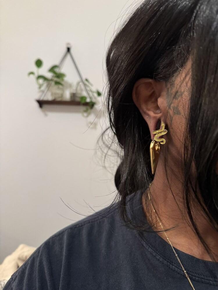 Vankula Orecchio Pesi Orecchino Flesh tunnel Ear Weights Hangers Serpente Acciaio Inossidabile per Uomo Donna Orecchino Piercing Allungato Gioielli 3 mm