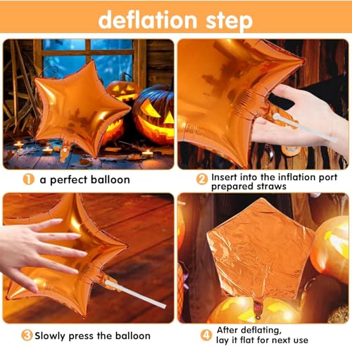 Image of AMFIN (Pack of 30) Happy Halloween Party, Haunted Cat Foil Balloons - Black