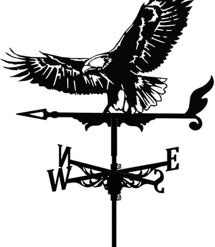 Miniatura 6 de Instrumento de medición de dirección del viento de metal para instalación de techo de paletas meteorológicas escena de granja jardín Art Deco