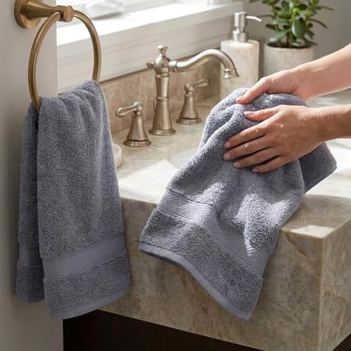 Image of MYTRIDENT Hand Towel | Urban Comfort | Quick Drying | Travel Friendly | for Men /Women | 2 Pc Hand Towel (40 cm x 60 cm) | 100% Cotton 450 GSM - Charcoal