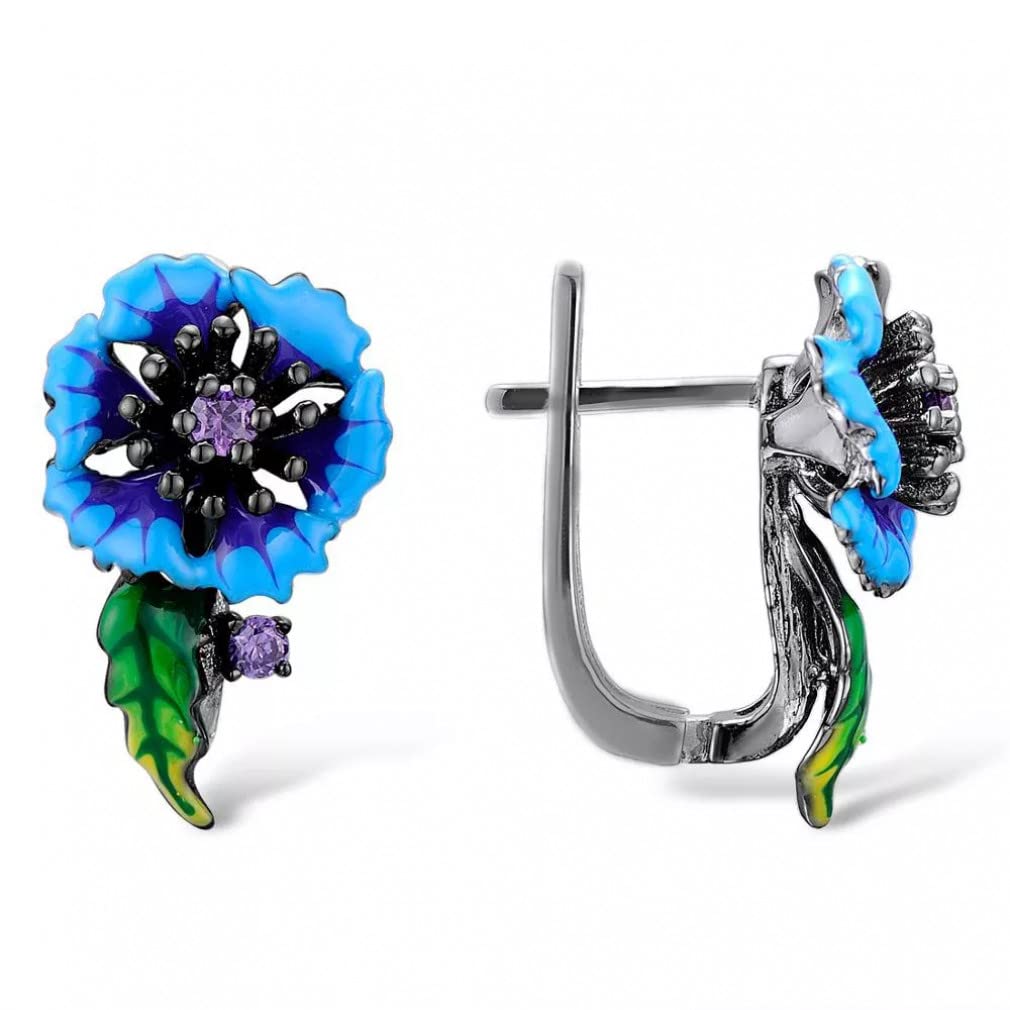 Jewelry Set Floryczka i kolczyki w zafirze na uroda kobiet