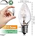 7 Watt Night Light Replacement Bulbs - 12 Pack Salt Lamps, Crystal Clear Glass,C7/7 Watt/120 V/45 Lumen,E12 Candelabra Base Incandescent Bulbs