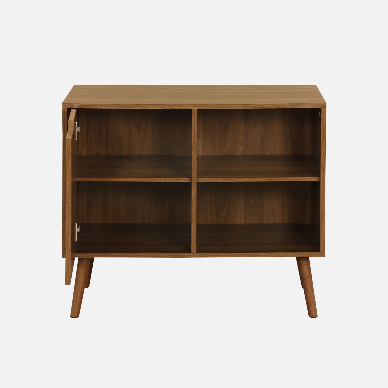 Alice's Garden sweeek - Buffet de Rangement Effet Bois de Noyer 1 Porte. 2 étagères. Buffet Bas. 80cm