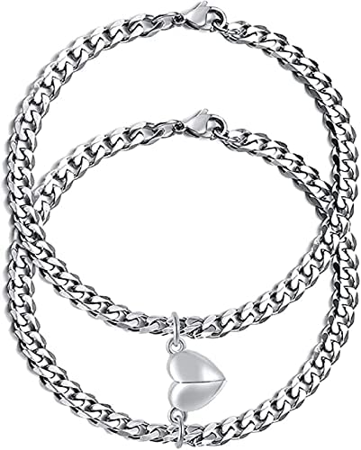 BEAUTIVIA 2Pcs Heart shaped Wrist Band Couples Bracelet Magnet Bracelet Stainless Steel 2 in 1 duo Wrist Band Bracelet Attractive Valentines Gift for Men and Women (B0C66DGZXD) Amazon Price History, Amazon Price Tracker