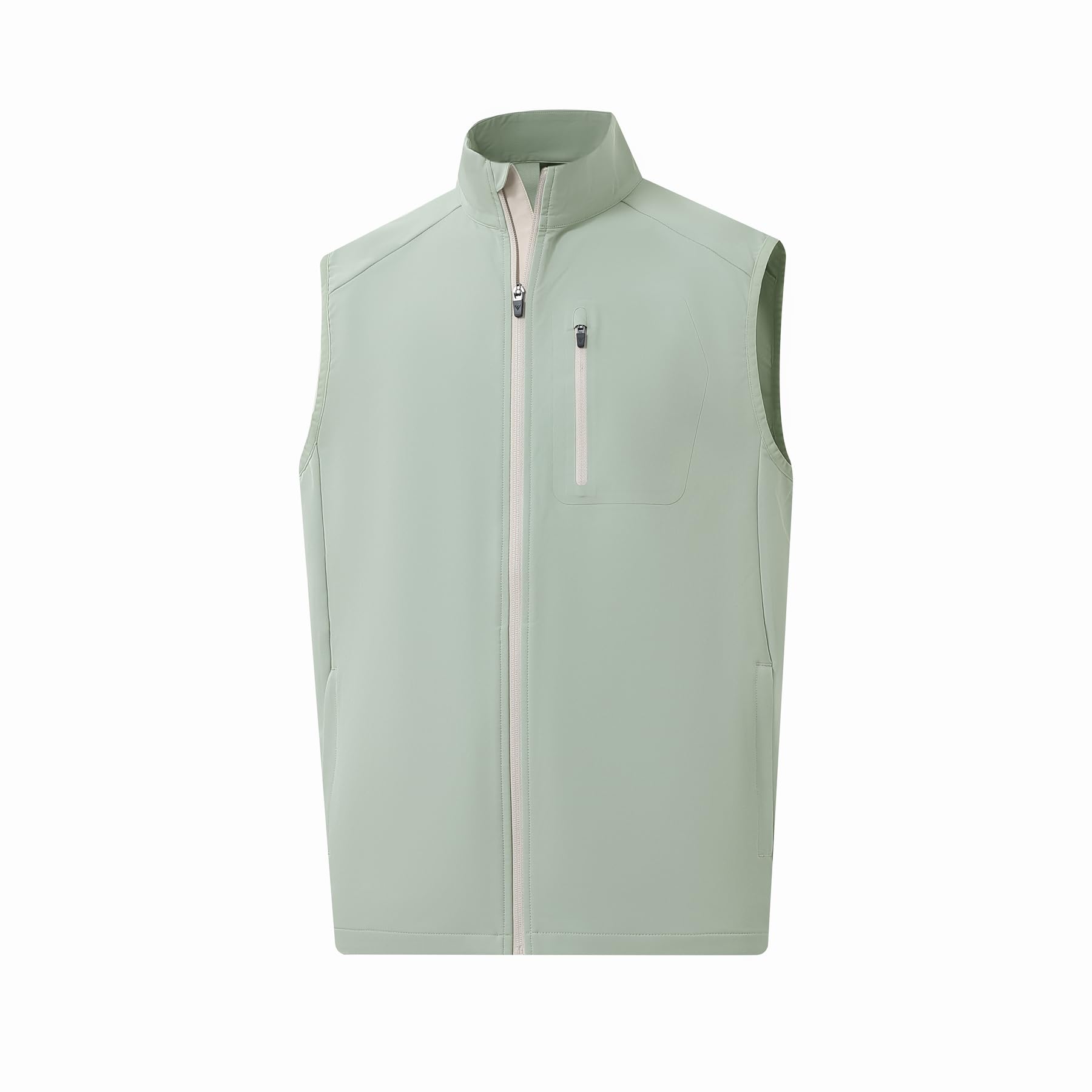 Mens Vests Outerwear Windproof Lightweight Softshell Vests Zip Pockets Sports Sleeveless Jacket Golf Vests for Men