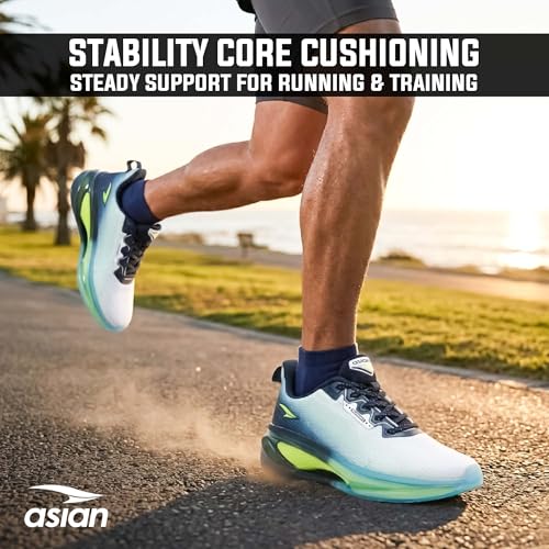Image of ASIAN Navigator-01 Running Shoes for Men | Mega Pillow Sole Technology, Fish Yarn Breathable Upper, Arch Support Cushion, Lightweight & Comfortable Sports Sneakers for Boys