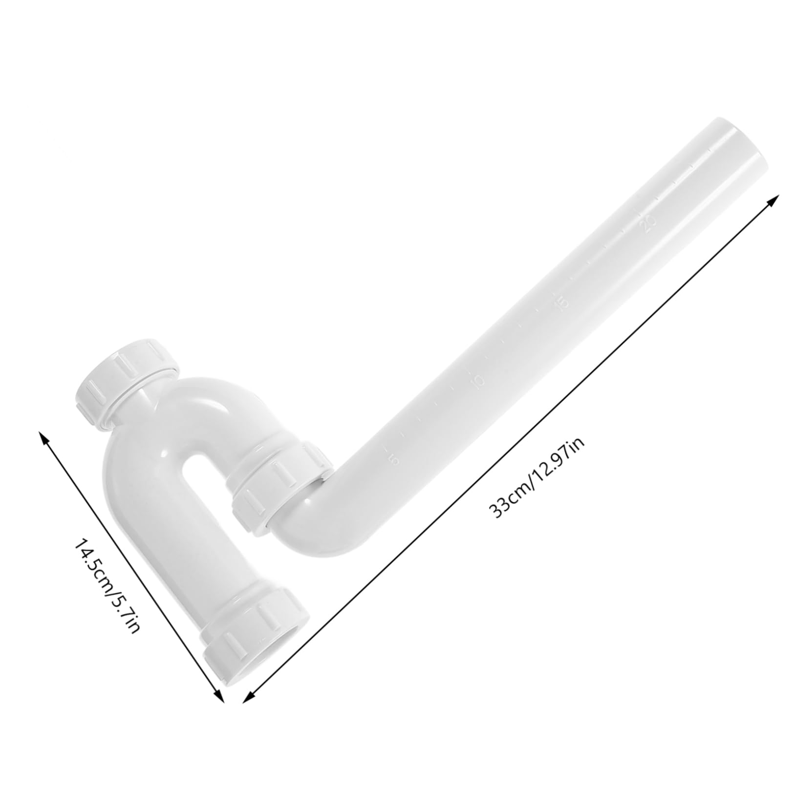 VILLCASE Tubo di Scarico in Pvc Sifone a Parete Up per Lavandino Previene Reflusso, Salvaspazio, per Bagno e Cucina