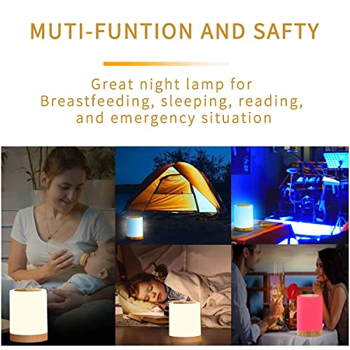 Lazoibao Bedside Lamps Touch Control Night Light For Bedroom Living Room Led Table Lamp For Kids Baby Adult With 7 Changeable Color Light Type-C Portable Small Lamp With Rechargeable Battery #TOP6