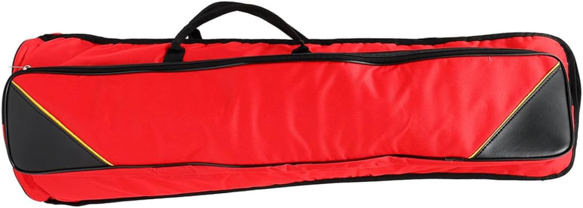 Waterproof Oxford Cloth Thickened Trombone Case Red Portable Trombone Carrying Bag Instrument Storage Pouch for Travel and Gig