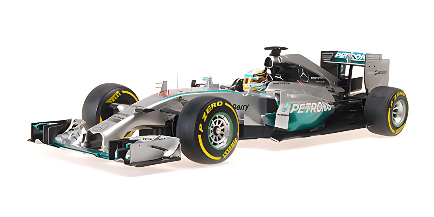 Minichamps 127140444 Mercede. A-M-G W05 Lewis Hamilton World Champion 2014 con Vetrina - Scala 1/12 - Auto in Miniatura da Collezione