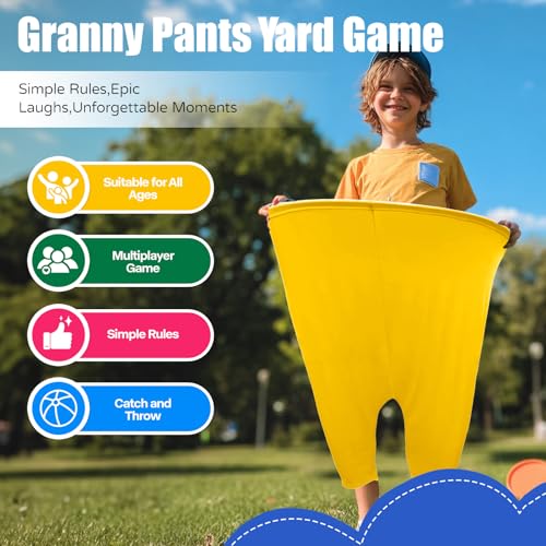 LVOORTOREN Granny Pants Yard Game, 11 PCS Outdoor Yard Toss Game for Teens & Adults-Includes 2 Giant Granny Funny Pants, 8 Bouncy Balls & Pump - Backyard Party Games for Family Reunion, Team Building by LVOORTOREN - Image 2