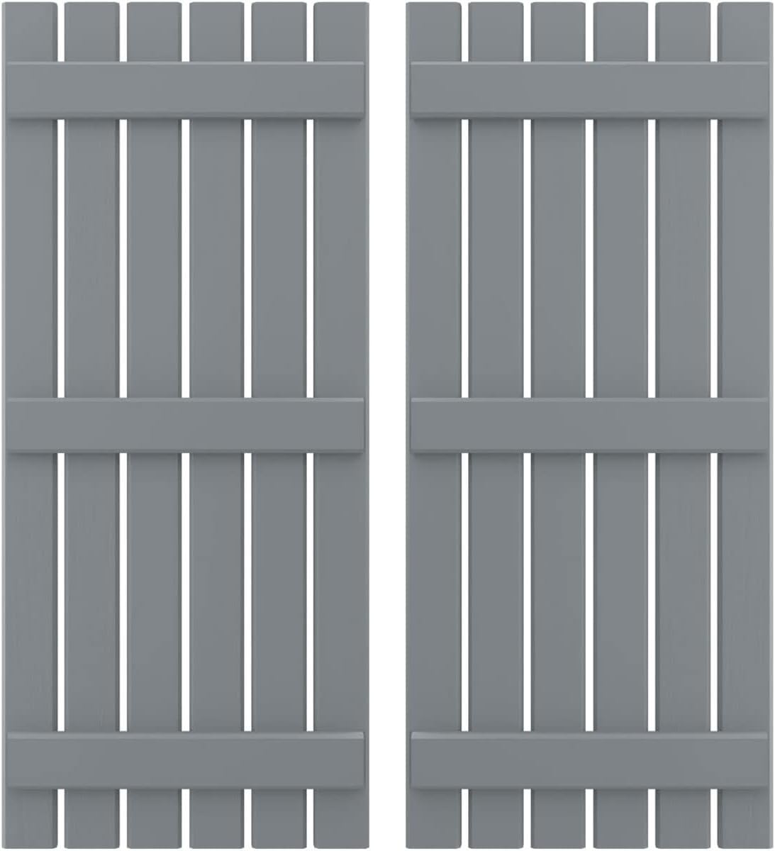 Ekena Millwork ARW401SB623X83CHH Americraft Six 3 Exterior Real Wood Spaced Board-n-Batten Shutters (Per Pair), Ocean Swell