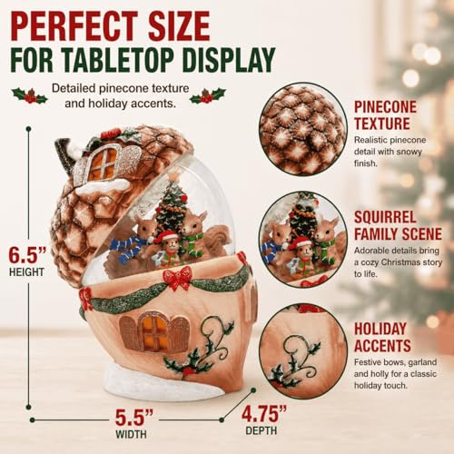 Christmas Pinecone Snow Globe Lantern - image 3