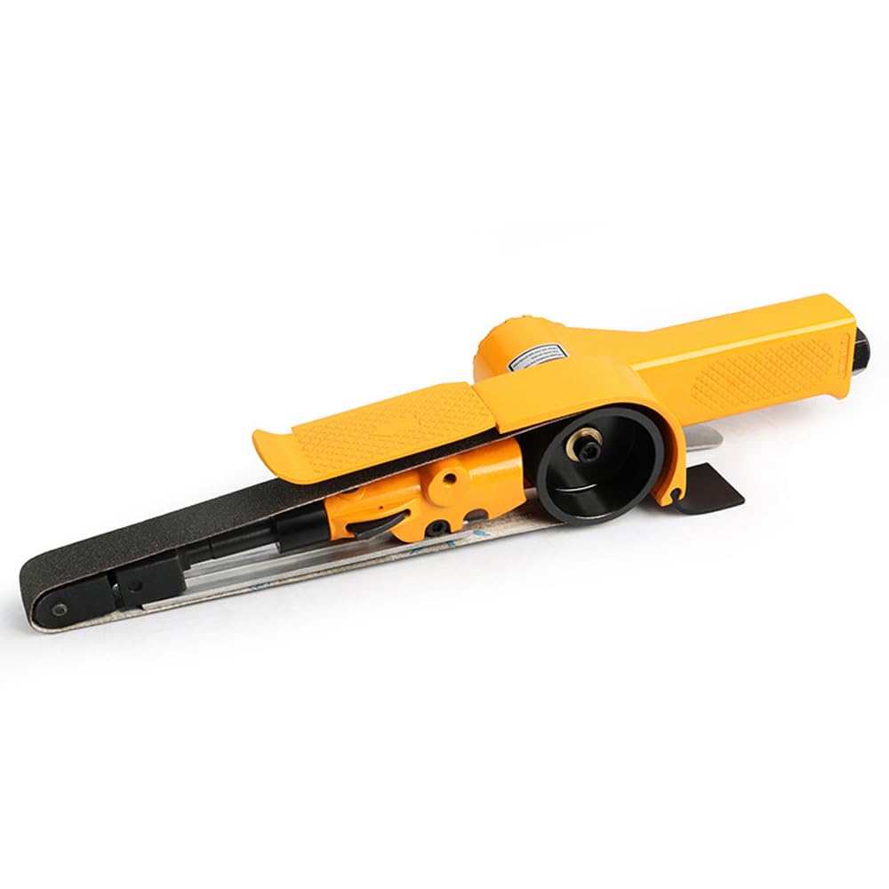 Mini Levigatrice a Nastro 16000 Giri/min, Smerigliatrice a Nastro Regolabile con Angolo di Aspirazione 1/4 Pollice Levigatrice Pneumatica con Cuscinetto Sfera (10 mm)