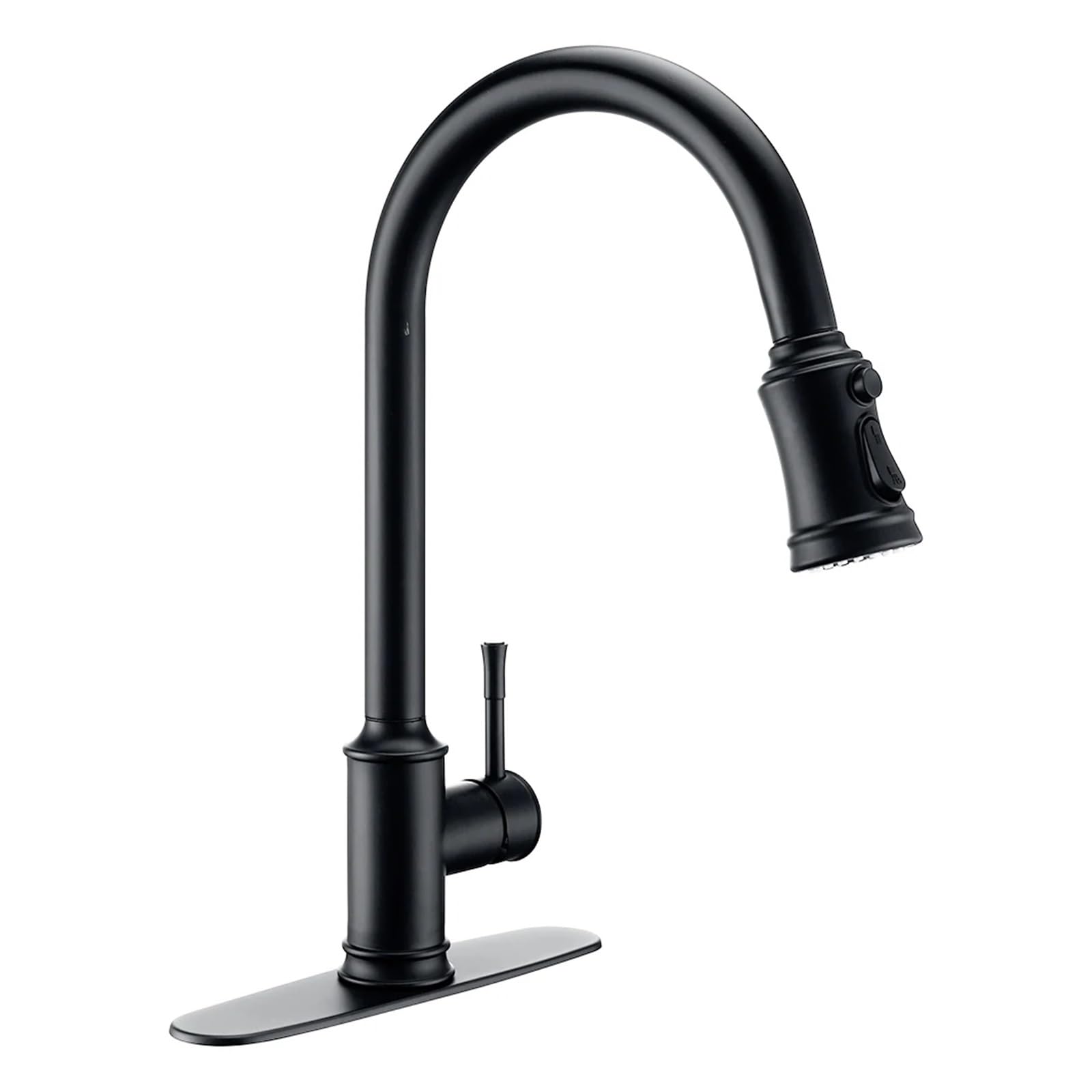 Robinet mitigeur extractible noir avec capteur tactile et bec pivotant pour cuisine