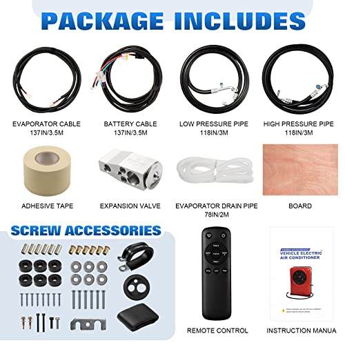 NEKPOKKA 12V DC Air Conditioner - Electric Air Conditioning Unit for Trucks, RVs, Buses, Agricultural Vehicles, Campers - Image 8