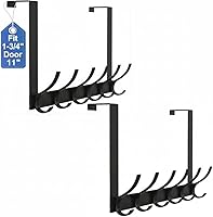 Vista 15 de Ganchos para colgar sobre la puerta, colgador de puerta resistente, gran toallero para colocar sobre la puerta con 12 ganchos, resistente y fácil