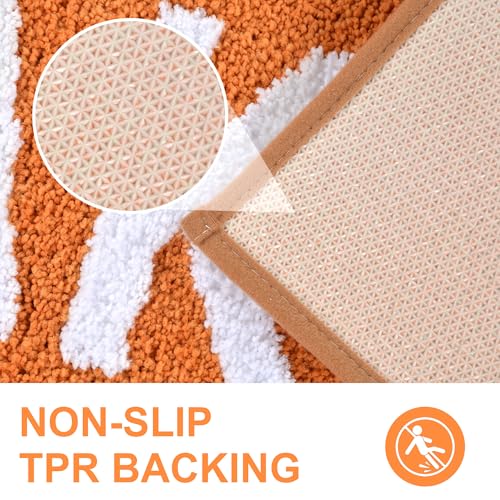 Image of Zeeinx Get Naked Bath Mat Cute Bathroom Rugs Non Slip Microfiber Bath Rugs Funny AutumnBathroom Decor Machine Washable Orange Bath mat for Tub and Shower,20 inchx32 inch