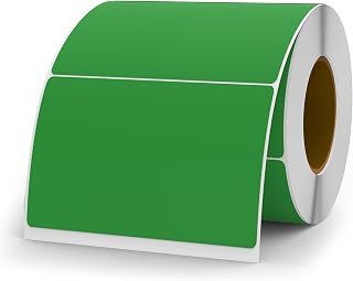YIKIADA Etiquetas adhesivas de vinilo de color verde de 50 × 76 mm, resistentes al agua, para mudanzas, oficina, almacén, casa, 500 unidades