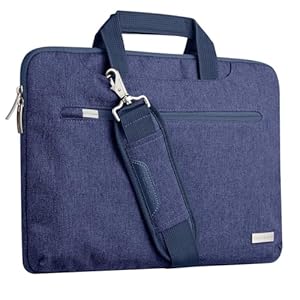 TECHGEAR Case for 15" - 15.6" Laptops, Portable Multi-function Laptop Case with Adjustable Shoulder Strap, Luggage Strap & Suppressible Handles, Portable Sleeve Organiser Case Cover + Pockets BLUE