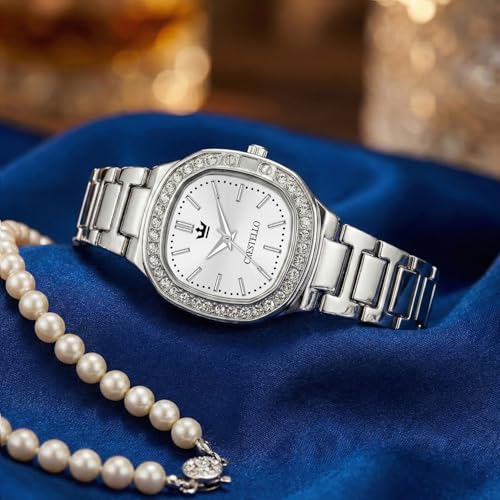 Image of CRESTELLO Brown /Rose Gold /Silver Plated Bracelet Analog Wrist Watch for Women (Brown /Rose Gold /Silver Dial) | 1 Year Warranty* | CR-JWL362-PT