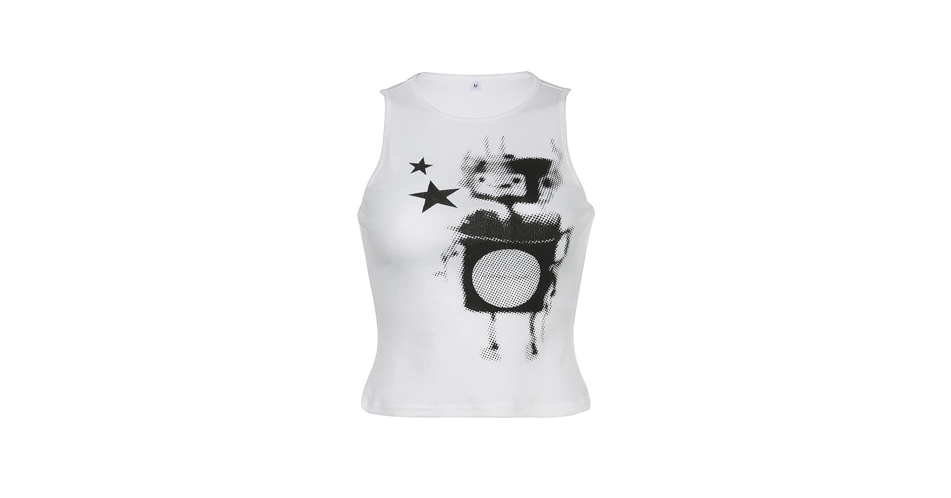 トップス 00s SEXPOTREVENGE design tanktop LXYZXZ Women's Sleeveless Crop Tank Top Short Tank Y2K Tops