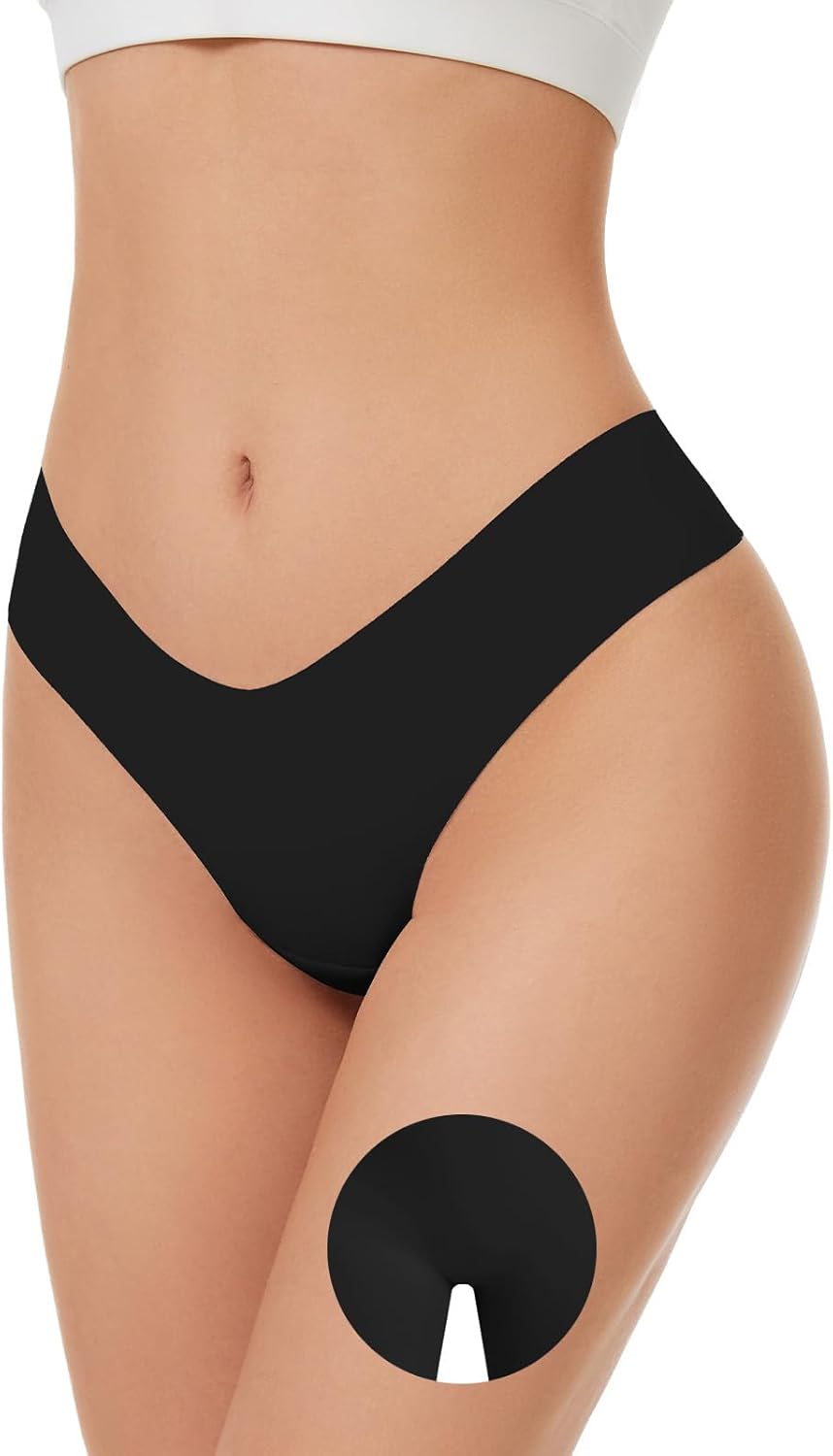 OVRUNS Camel Toe Underwear for Women Low Waist Camel Toe Thong No Show Seamless Workout Cameltoe Proof Concealer Panties