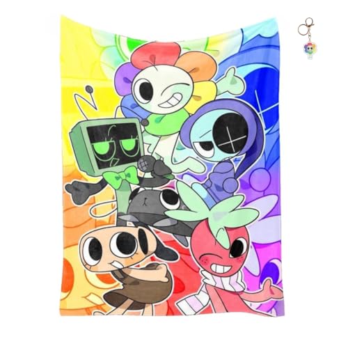 GDFENDU Anime World Blanket with Keychain,Soft Throw Blanket All Season Warm Light Weight Cozy Plush Blankets for Home Bedroom Sofa Chair Travel. (B, 50 * 60in)