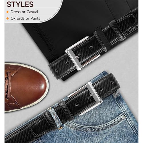 GAEKEAO Mens Dress Belt Genuine Leather Belts for Men 1 1/4" Mens Belts Classic Designs for Work Business and Casual3