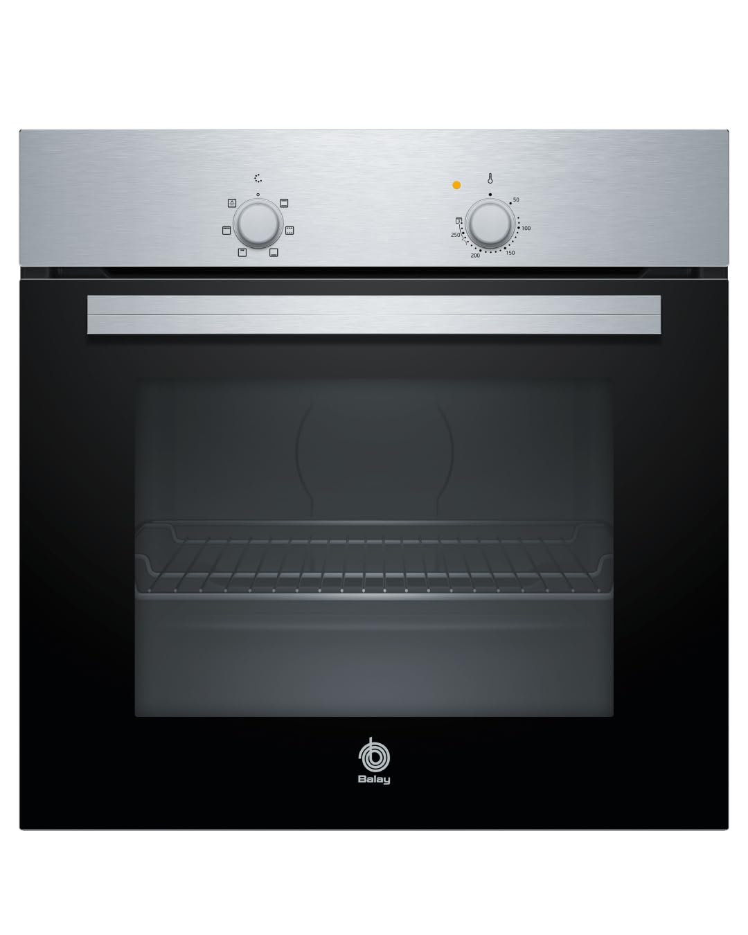 Balay - Horno, 60 cm, 5 funciones, control mecánico, negro, Acero inoxidable, 3HB1000X0