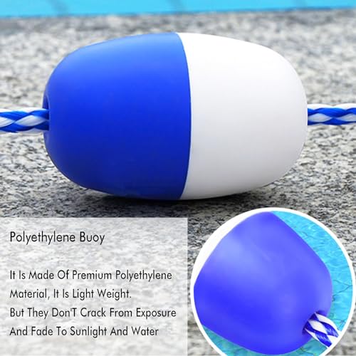 Cuerda con Boyas para Piscina 1m con 2 Boyas Azul y Blanco miniatura 3