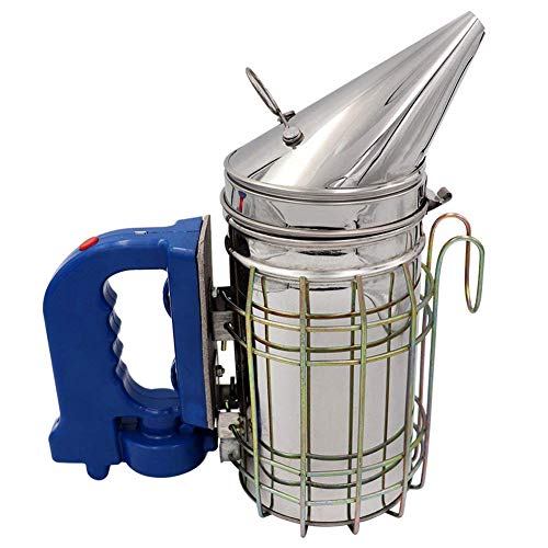 BEEPT Electric Bee Hive Smoker Stainless Steel and Mounting Hook with Heat Shield Beekeeping Equipment