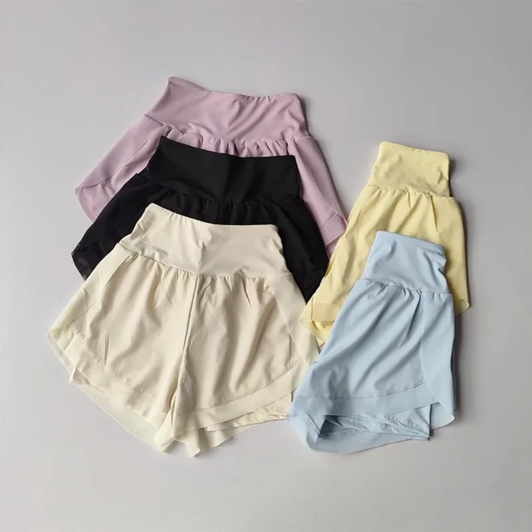 Shorts Yoga Donna A Maglia Tasche Filettate Nylon Elastam | Shorts sportivo a maglia senza cuciture vestibilità regolare, tasche filettate laterali, per yoga, palestra e allenamento