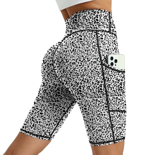 Women's High Waisted Biker Shorts 5 Pack - Tummy Control Yoga Workout Shorts with Pockets2