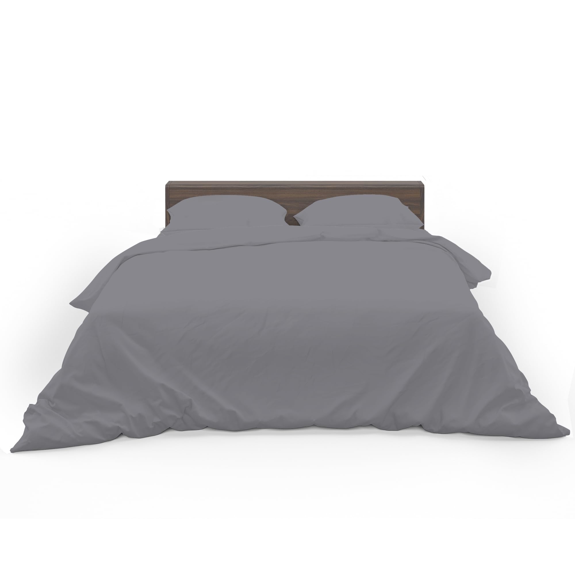 HOME ACE Grey Easy Care King Size Bed Duvet Cover 100% Poly Cotton Kingsize Duvet Set, Polycotton Duvet Cover Bedding King Size Beds Cotton Duvet Set
