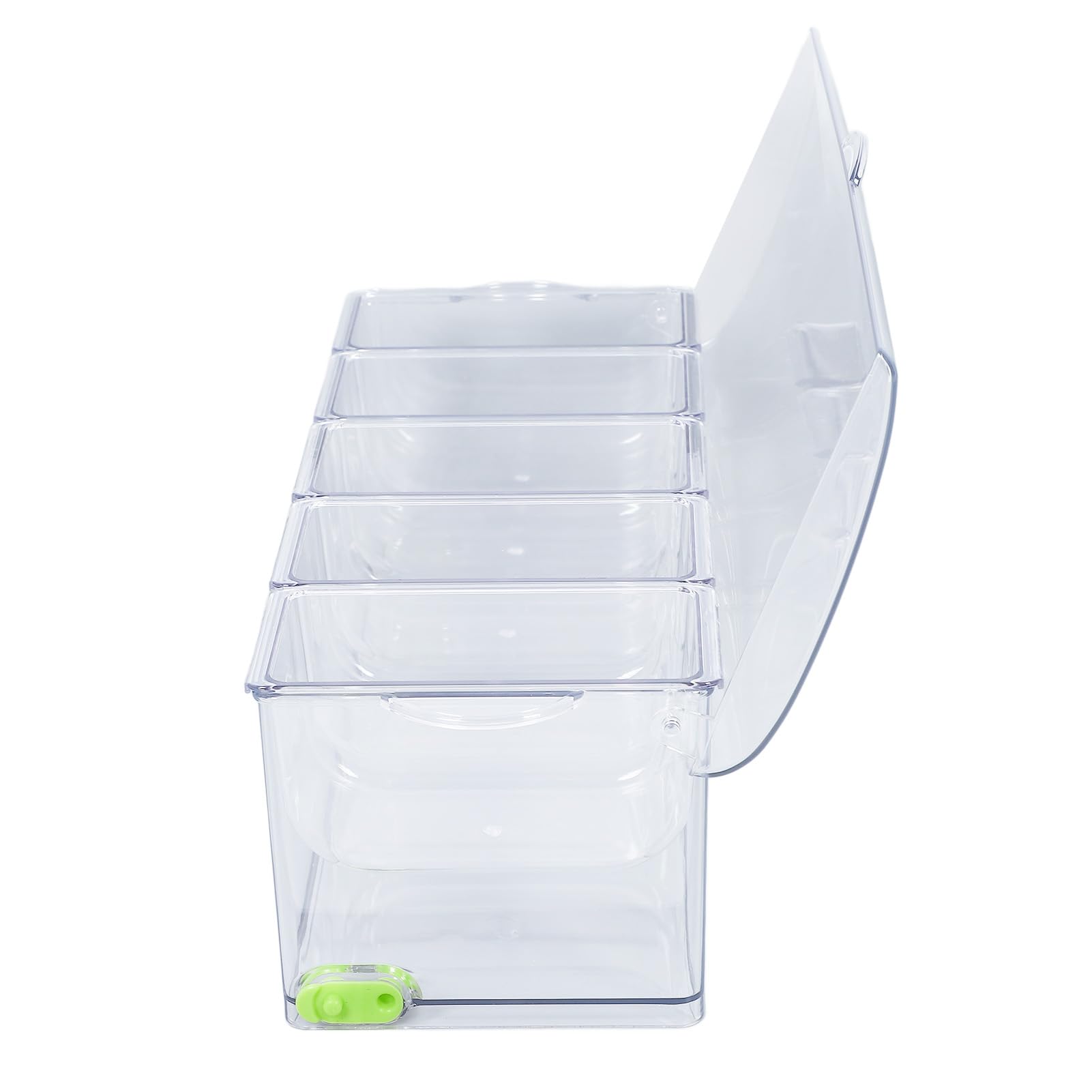 Contenitore per condimenti refrigerato per ghiaccio, contenitore in plastica per alimenti, vassoio da portata multi-scomparto con coperchio, ideale per feste in cucina e viaggi, 1,5 l (circa 12 tazze)