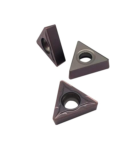 10 pcs TCMT32.51 TCMT32.52 Carbide Turning Inserts Replacement Inserts for Metal Lathe Turning Tools (TCMT32.52 BROWN)